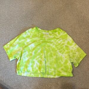 Lululemon All Yours Cropped Tee Size 2 Tie Dye Marmoleado Tie Dye